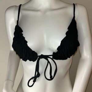 Shein Lettuce Trim Tie Front Bikini Set